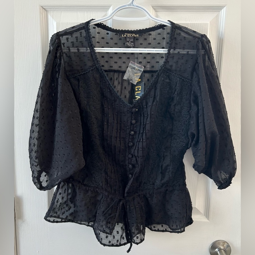 Black Sheer Women's Top